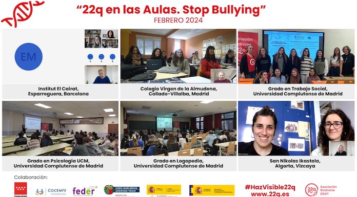22q en las Aulas Stop Bullying en febrero mes de las Enfermedades Raras
