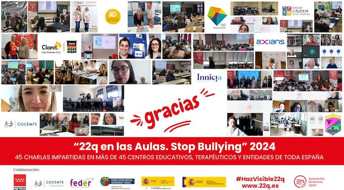 22q en las Aulas Stop Bullying ms de 50 charlas para fomentar la sensibilizacin y la inclusin en centros educativos de toda Espaa 22q en las Aulas Stop Bullying ms de 50 charlas para fomentar la sensibilizacin y la inclusin en centros educativos de toda Espaa